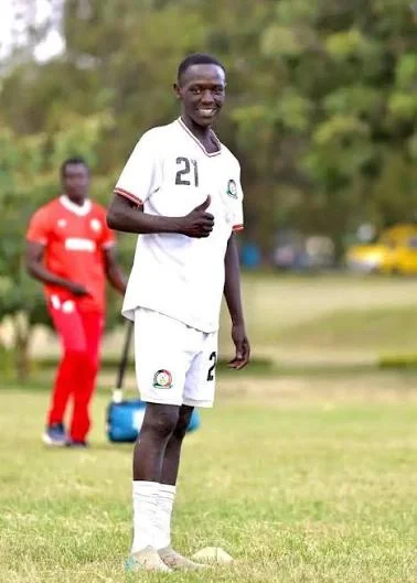 Abakari Matano in the Kenya U-15 national team kit